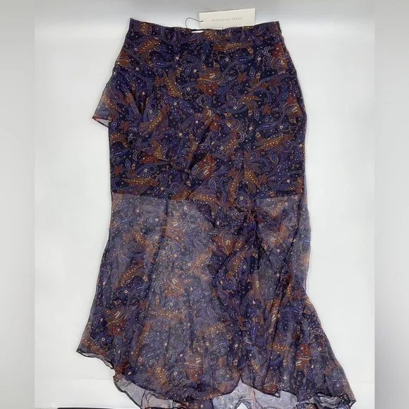 Veronica Beard NWT Trixie Silk Handkerchief Chiffon Ruffle Asymmetric Midi 4 - Picture 16 of 16